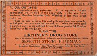 Kirchner Trade Card watch offer