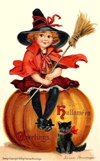 Halloween card by Frances Brundage 1910