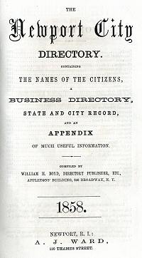 1858 Newport Directory Title Page