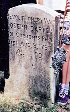 Headstone in the Westminster Church Graveyard of Joseph Carter