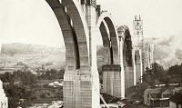Postcard of Nicholson Bridge under construction