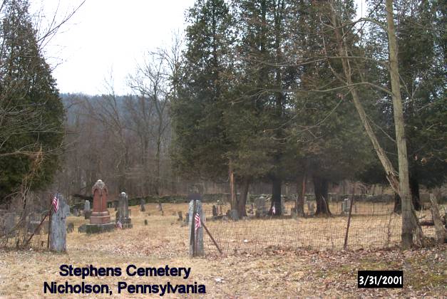 Stephens Cemetery, Nicholson, as seen from Route 92