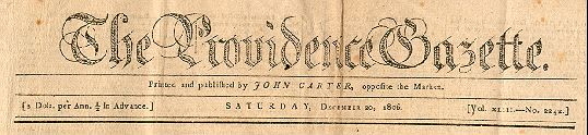 Providence Gazette, Dec. 1806