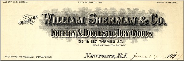 William Sherman Invoice